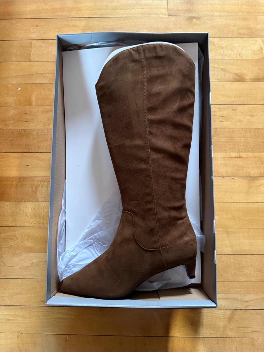 GAP Women's Brown Knee-High Suede Boots with Low Heel